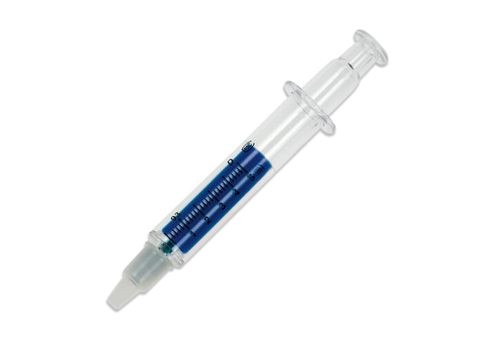 Surligneur publicitaire - SERINGUE Transparent / Bleu
